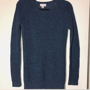 Ann Taylor Loft blue green black sweater
